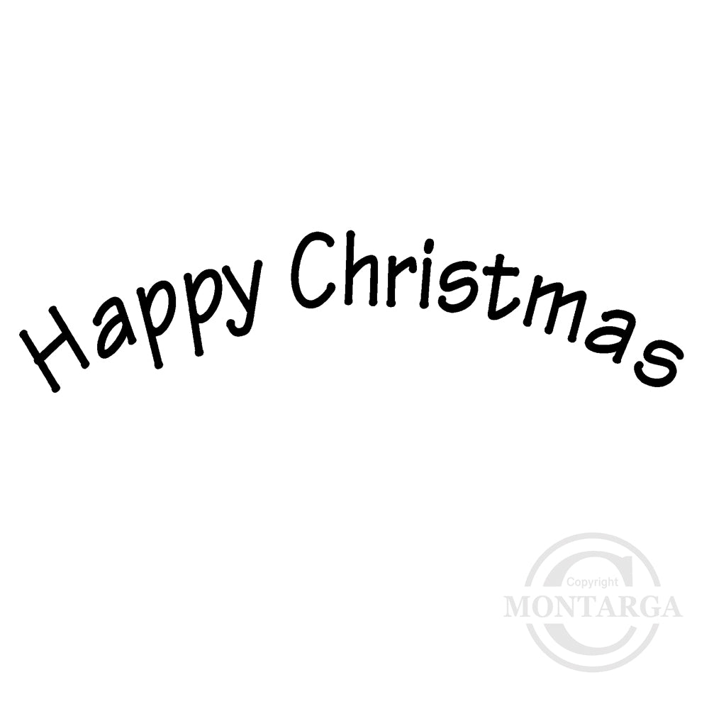 2153 BB - Curved Happy Christmas Wording Rubber Stamp