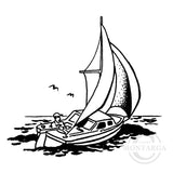 2629 G - Sail Boat Rubber Stamp