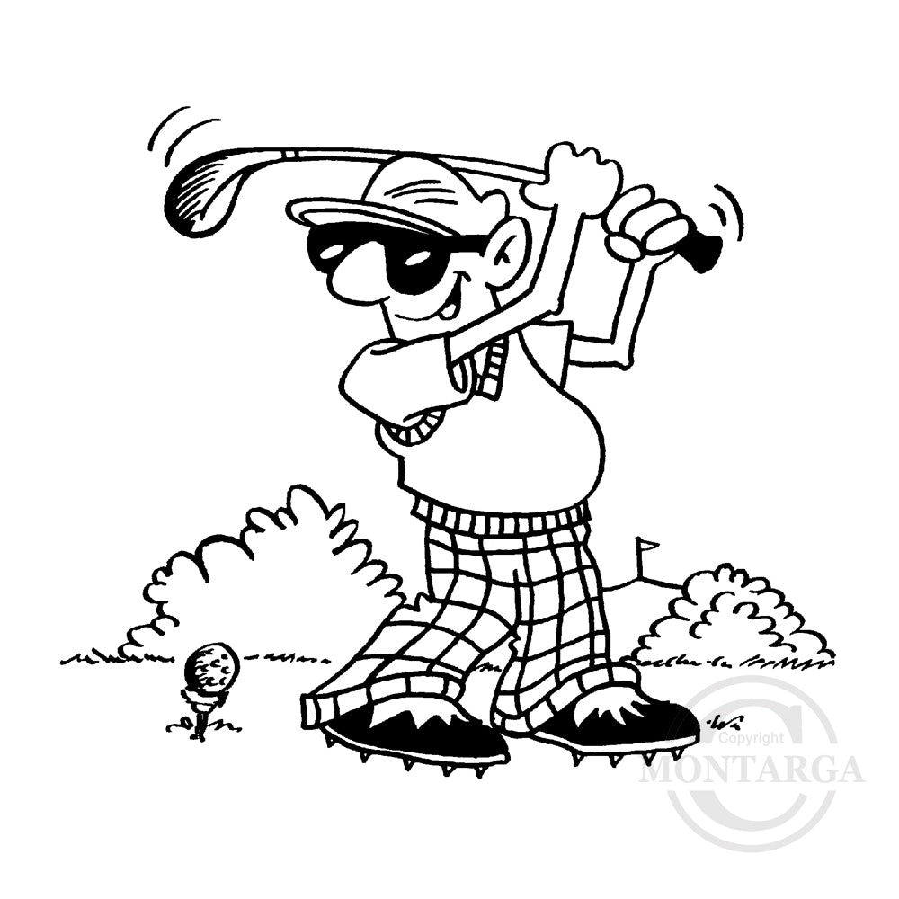 2631 G - Golfing Man Rubber Stamp