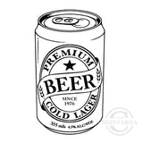 2685 F - Beer Can Rubber Stamp