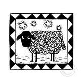 2708 F - Sheep In Frame Rubber Stamp