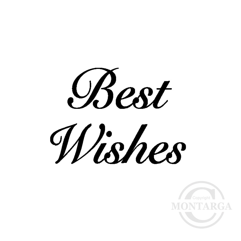 2746 A - Mini Best Wishes Wording Rubber Stamp