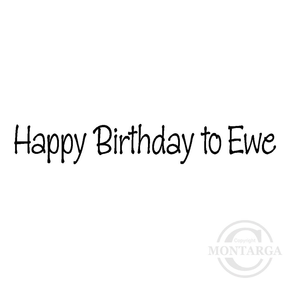 2790 B - Happy Birthday to Ewe Wording Rubber Stamp