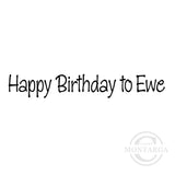 2790 B - Happy Birthday to Ewe Wording Rubber Stamp