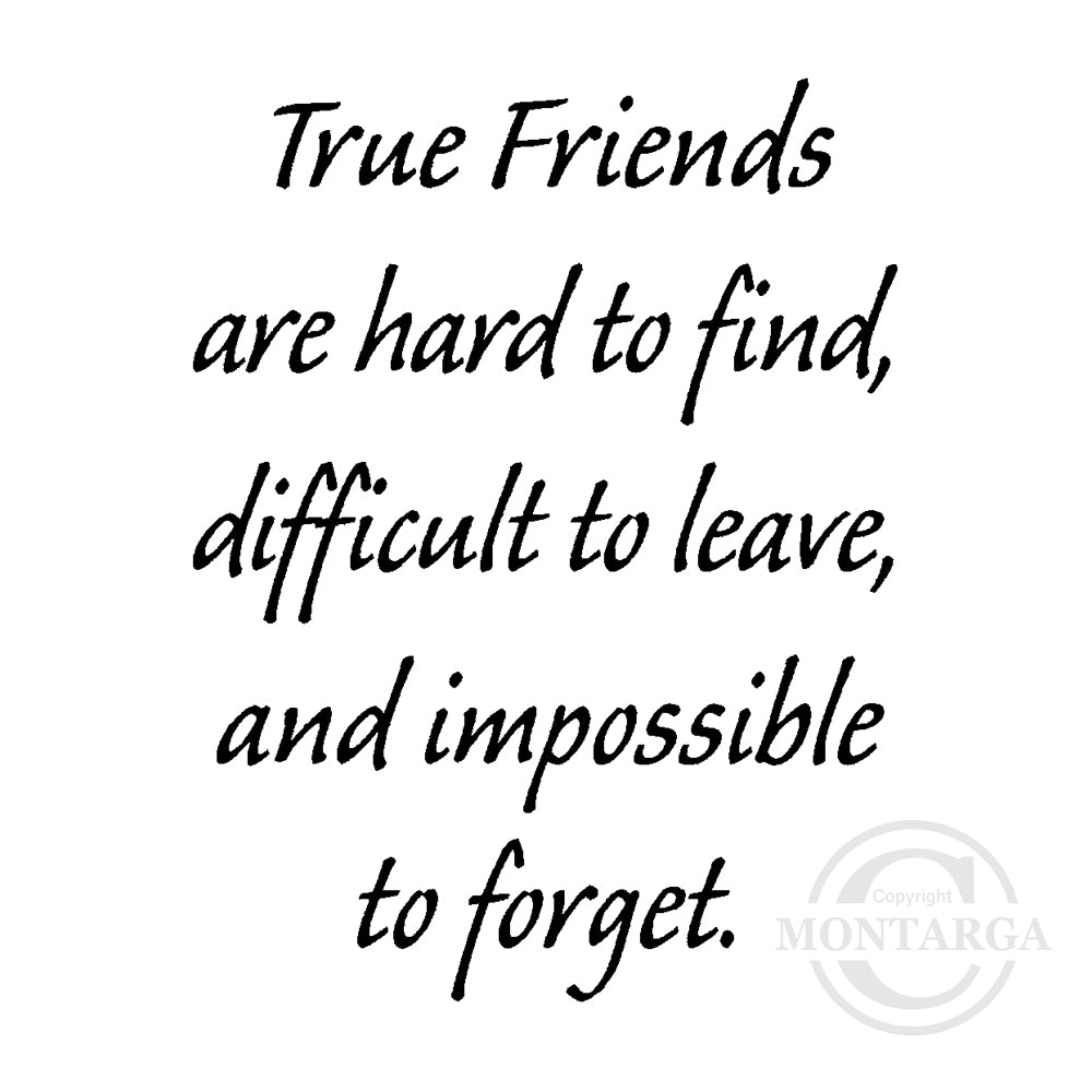 2823 D - True Friends Hard to Find Wording Rubber Stamp