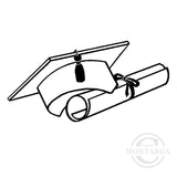 2919 E - Graduation Cap Rubber Stamp