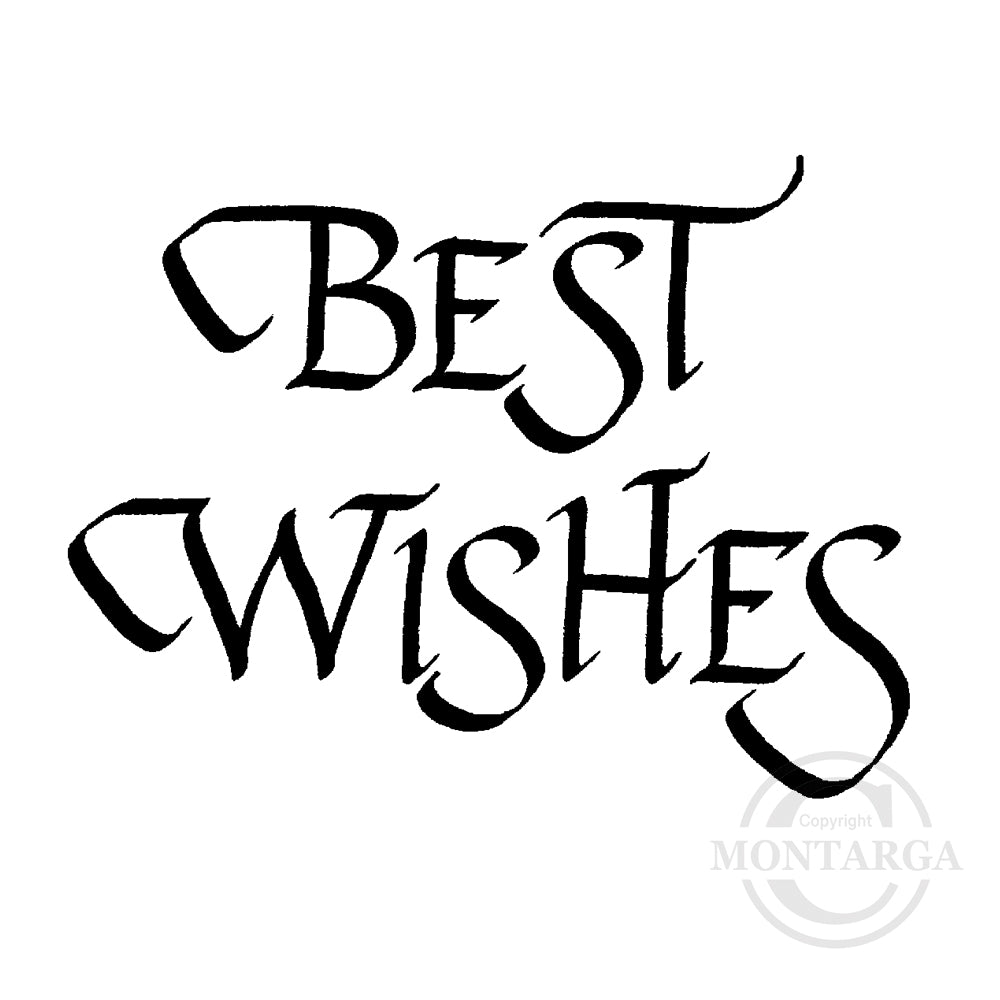 2929 D - Best Wishes Wording Rubber Stamp