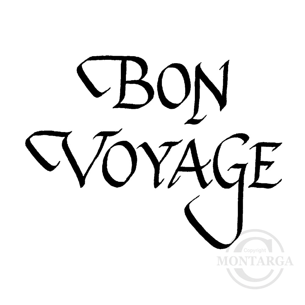 2930 D - Bon Voyage Wording Rubber Stamp