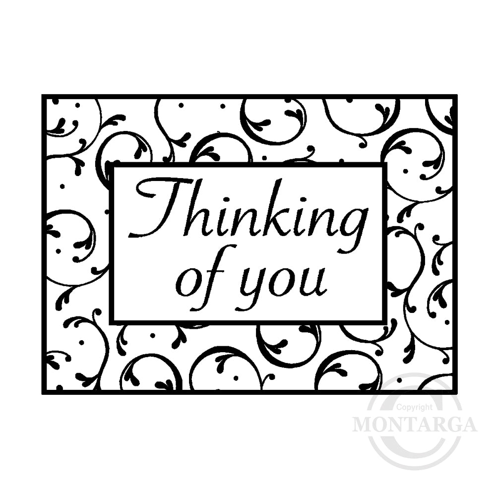 2998 D - Thinking of You Wording Rubber Stamp