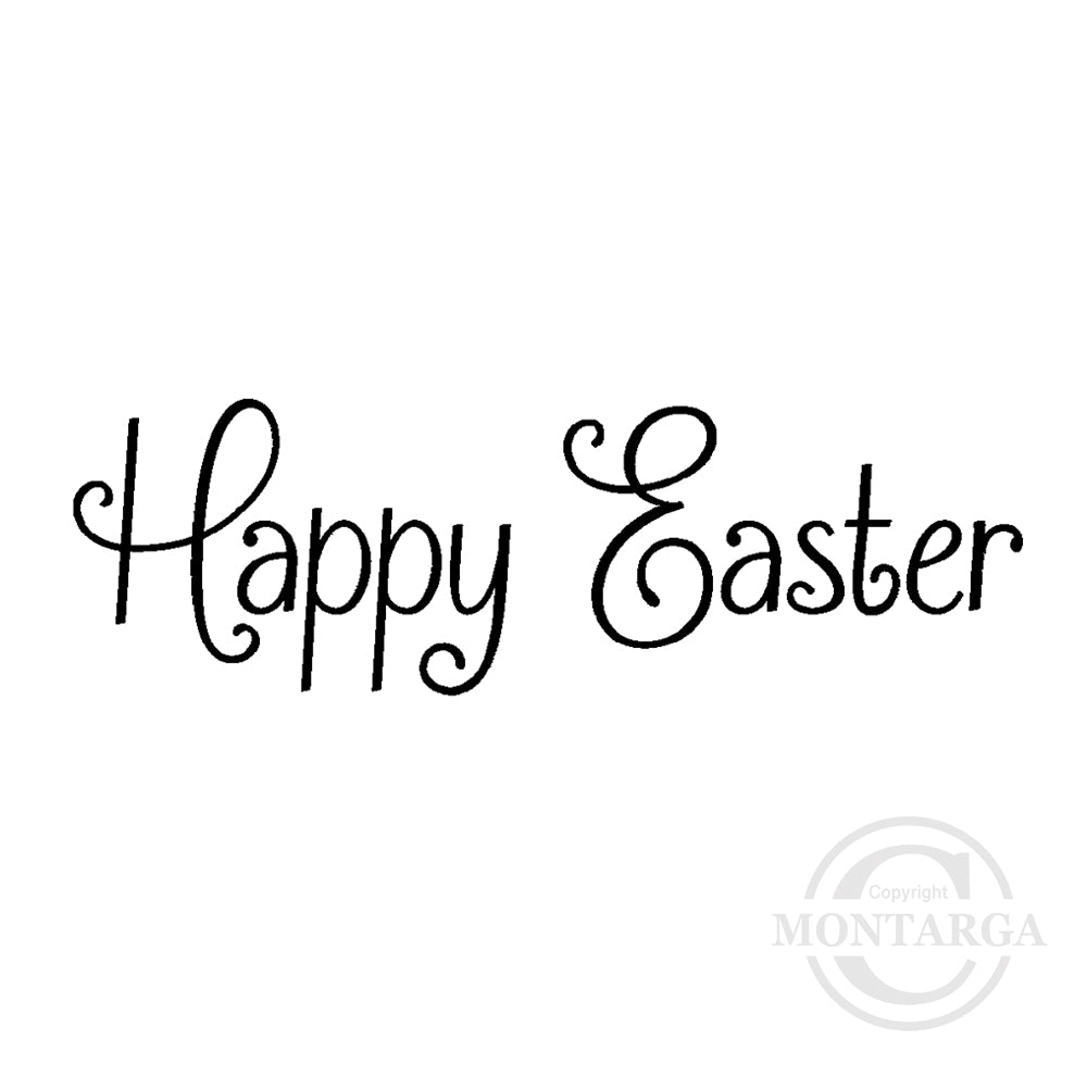 3047 B - Happy Easter Wording Rubber Stamp