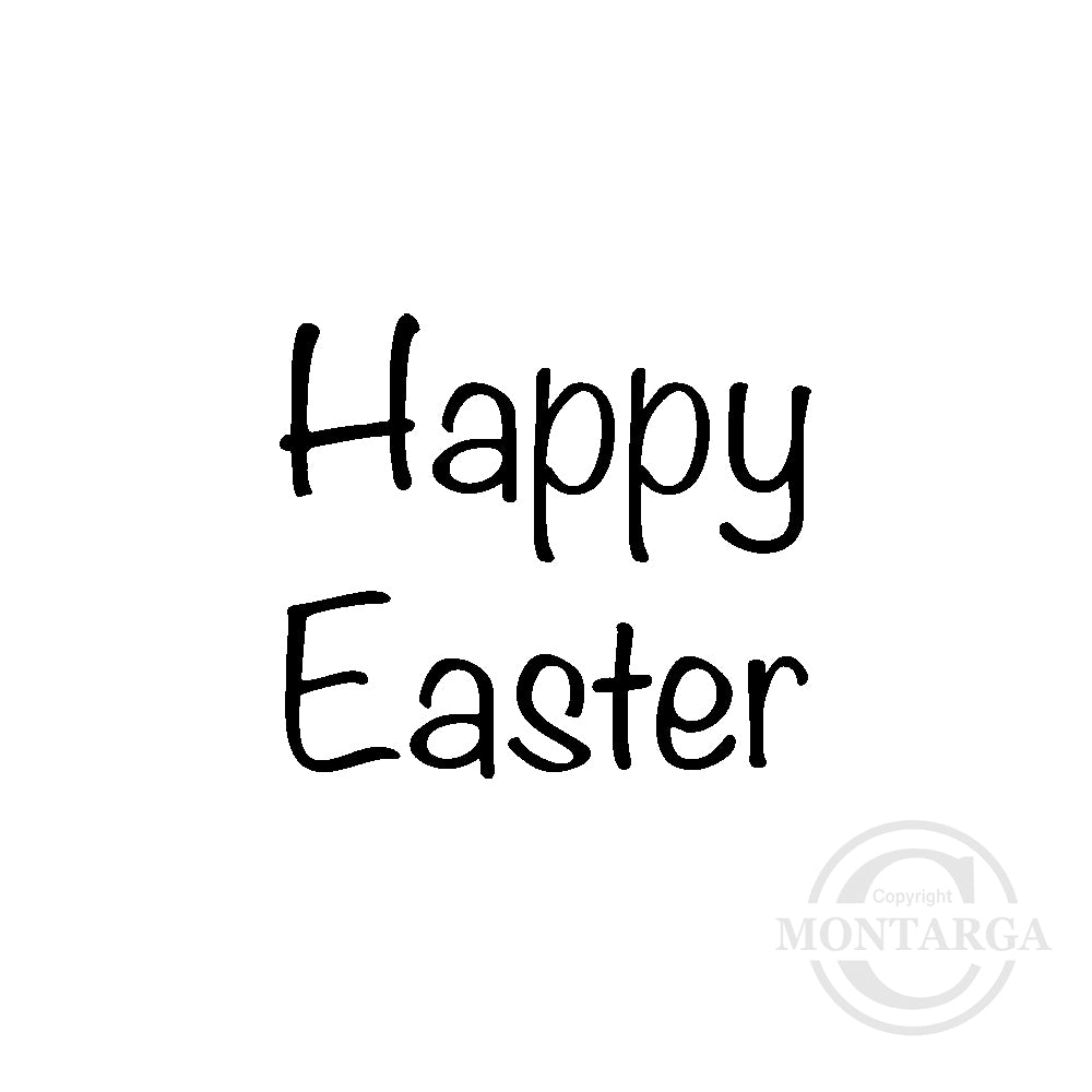 3048A Happy Easter Wording Rubber Stamp