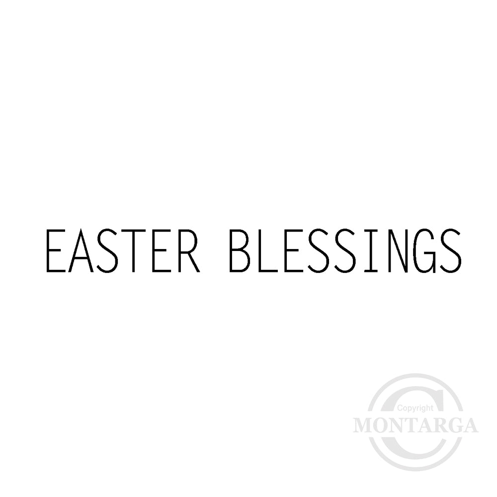 3049 B - Easter Blessings Wording Rubber Stamp