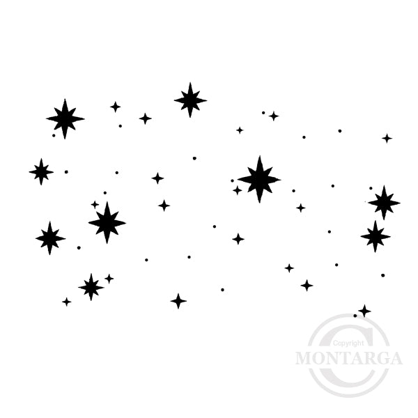 3050 E  - Matariki Star Cluster Rubber Stamp