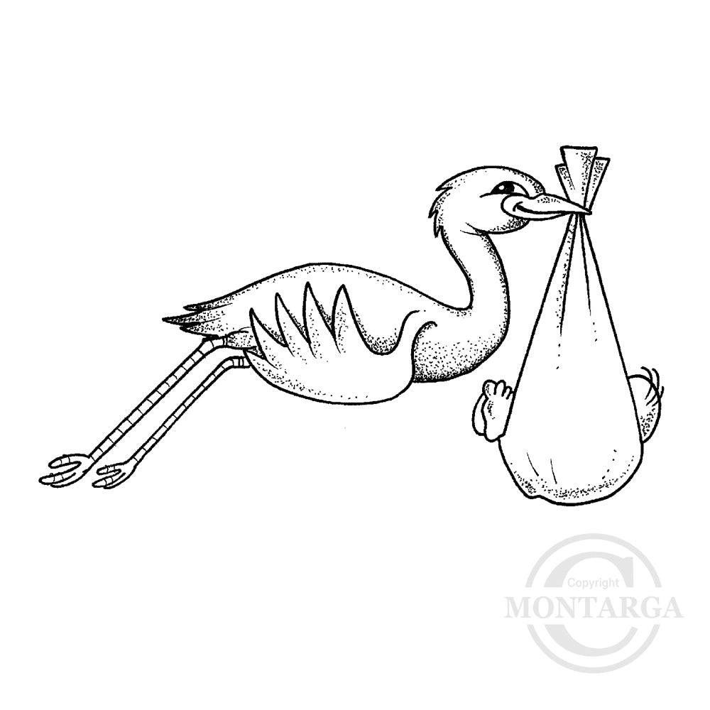 3111 G - Stork Rubber Stamp