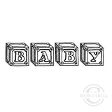 3125 BB -  Baby Blocks Wording Rubber Stamp