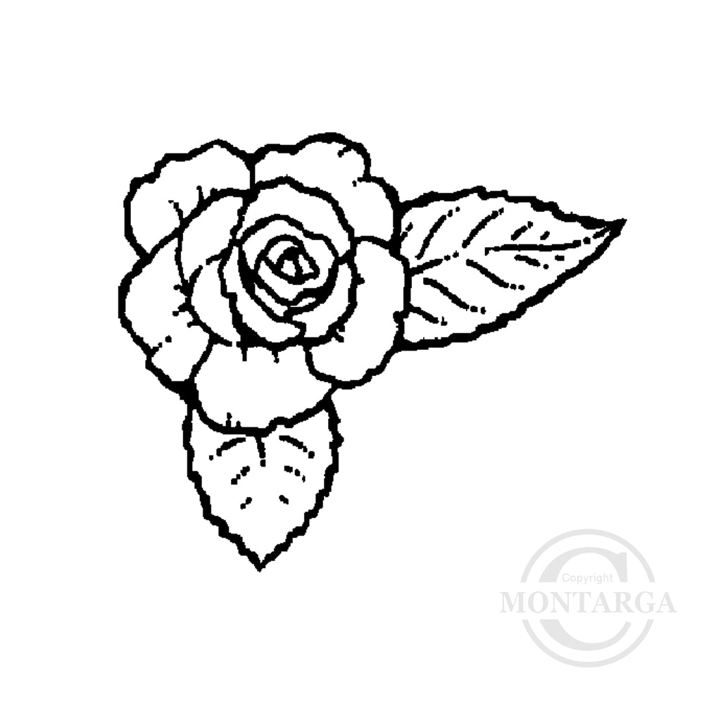 3201 A - Rose Corner Rubber Stamp