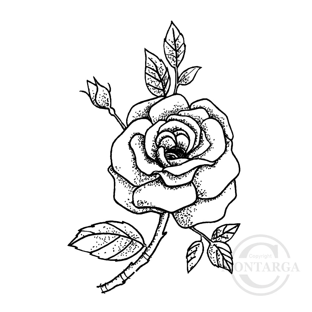 3205 E or GG - Rose Rubber Stamp