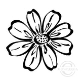 3216 C or F - Flower Head Rubber Stamp