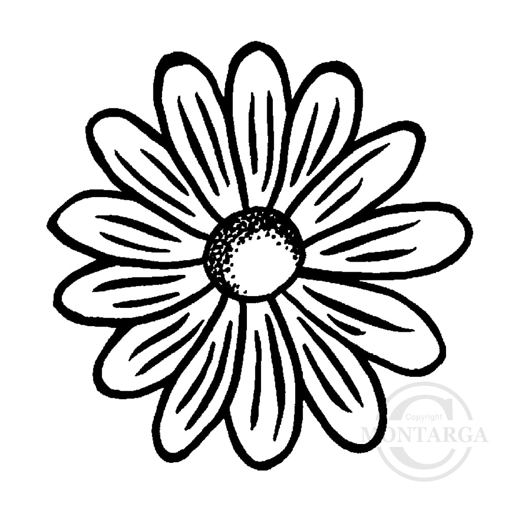 3220 C or F - Daisy Head Rubber Stamp