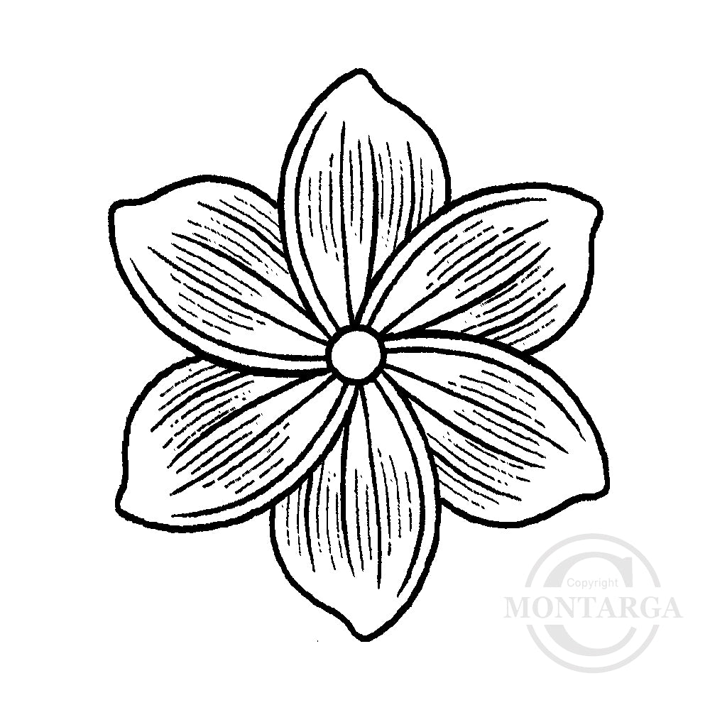 3242 C - Flower Head Rubber Stamp