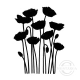 3269 D or G Poppies Silhouette Rubber Stamp