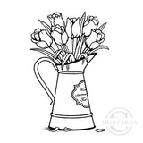 3284 G - Tulips in Jug Rubber Stamp