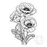 3291 GG - Poppies Rubber Stamp