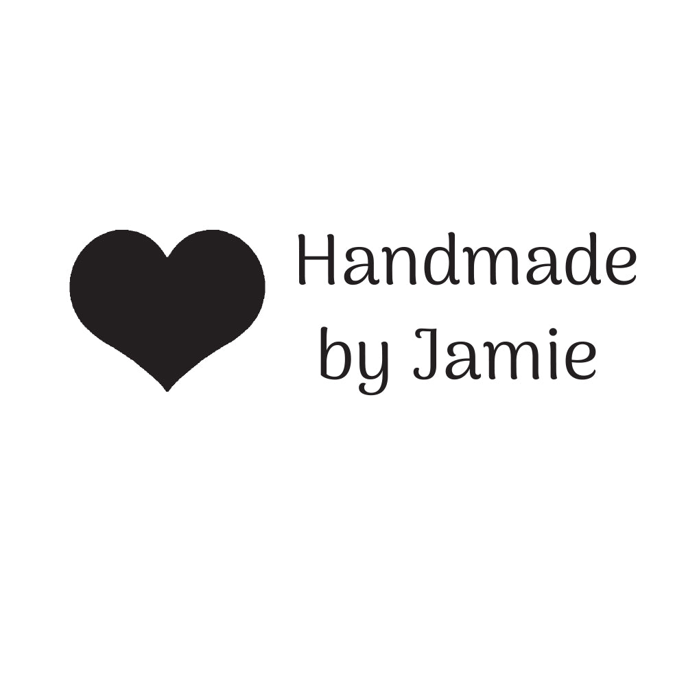 3424 B Solid Heart - Personalised Rubber Stamp