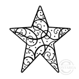 3425 F - Star Rubber Stamp