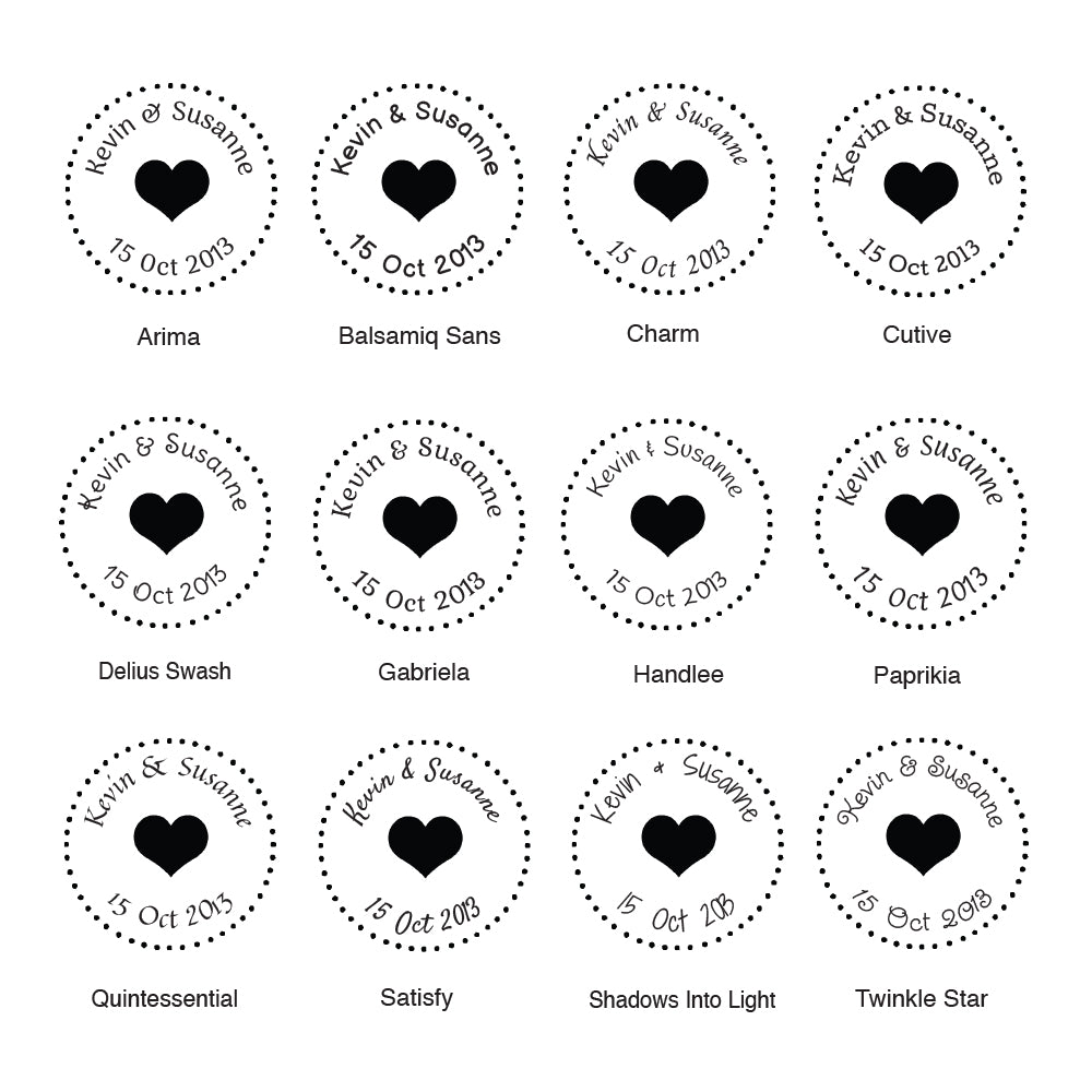 3434 C or F  - Personalised Wedding Rubber Stamps