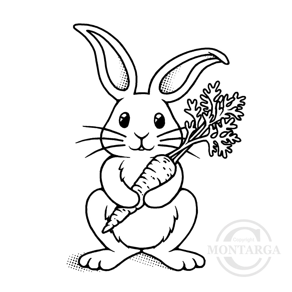 3611 G - Cute Bunny Rubber Stamp