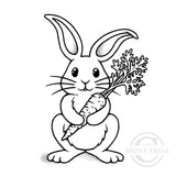 3611 G - Cute Bunny Rubber Stamp