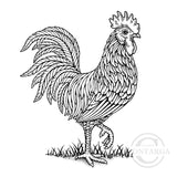 3620 F - Rooster Rubber Stamp