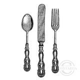 3802 E - Knife Fork Spoon Rubber Stamp