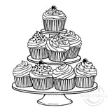 3834 G - Cupcakes Rubber Stamp