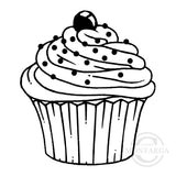 3835 C or F - Cupcake Rubber Stamp