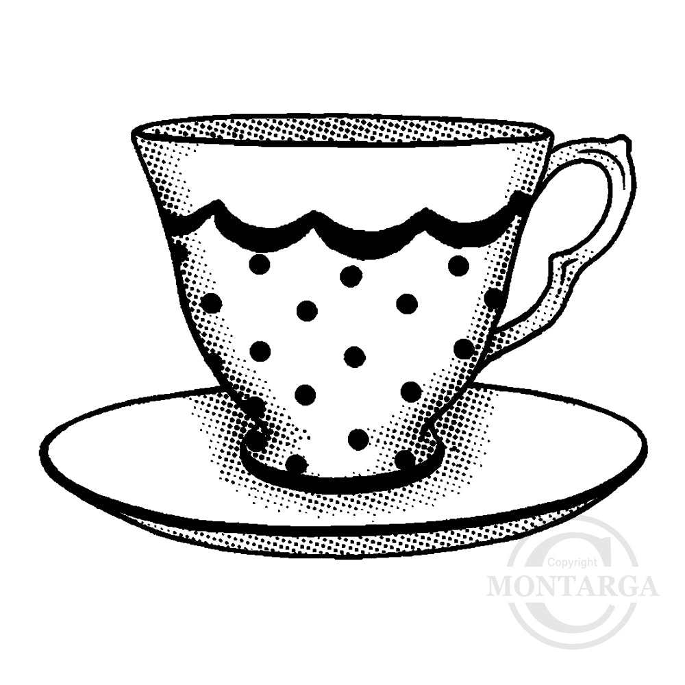 3841 A or D - Tea Cup Rubber Stamp