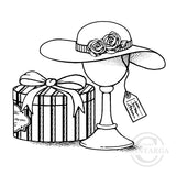 3854 G - Hat and Hatbox Rubber Stamp