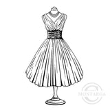 3855 GG - Dress On Mannequin Rubber Stamp