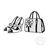 3856 E - Shoes and Handbag Rubber Stamp