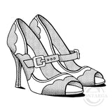 3857 F - High Heel Shoes Rubber Stamp