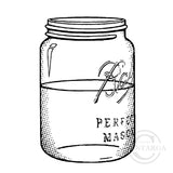 3859 E - Mason Jar Rubber Stamp