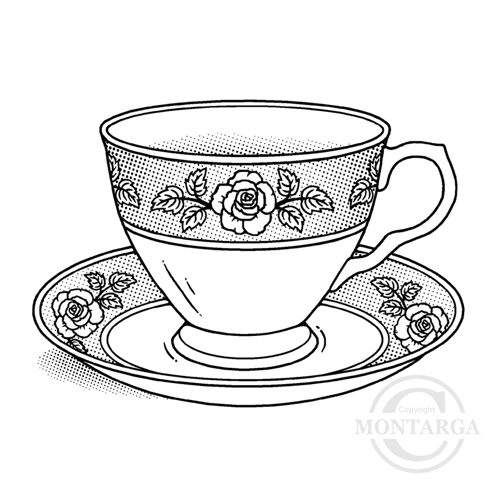 3861 G - Teacup Rubber Stamp