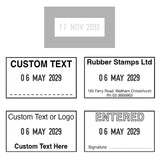 Trodat 4750 Self Inking Date Stamp - With Custom Text