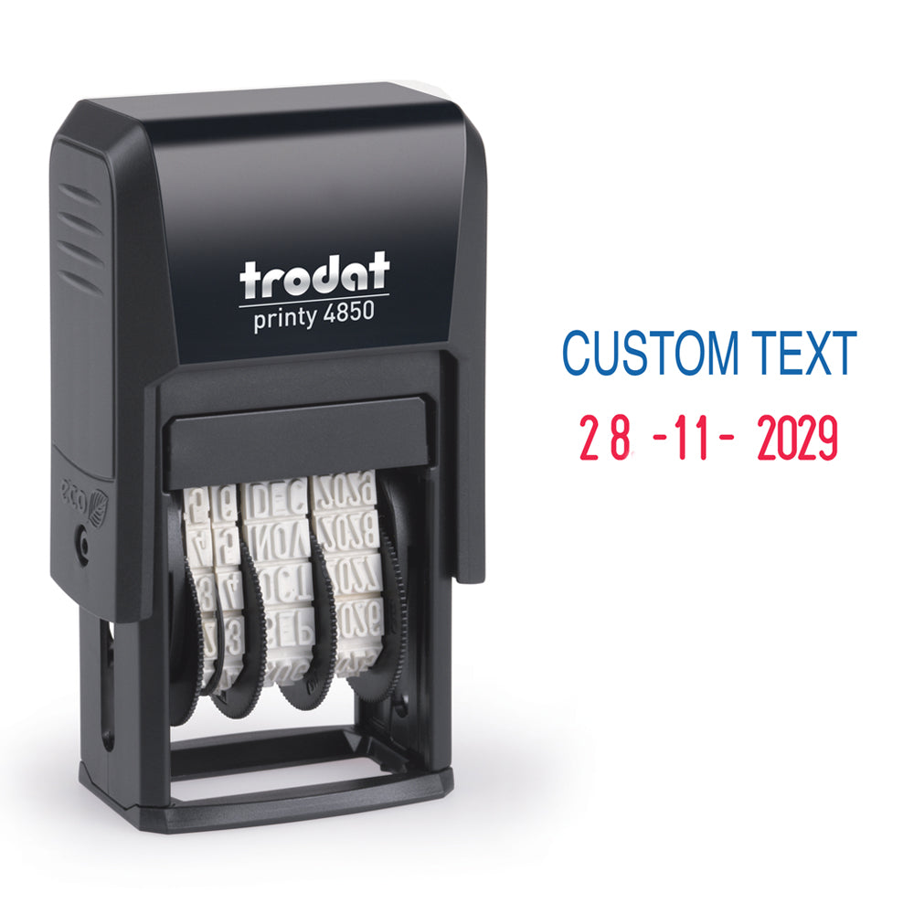 Trodat 4850 Self Inking Date Stamp - With Custom Text