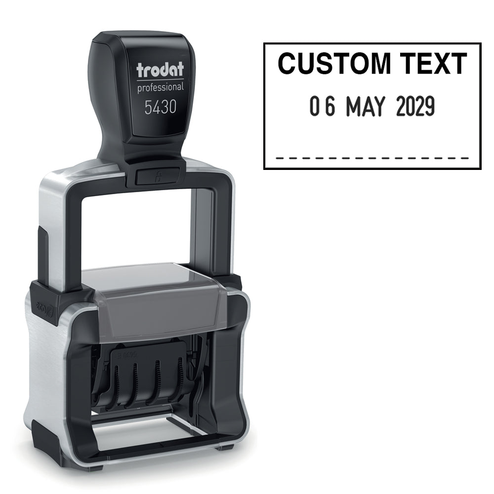 Trodat 5430 Self Inking Date Stamp - With Custom Text