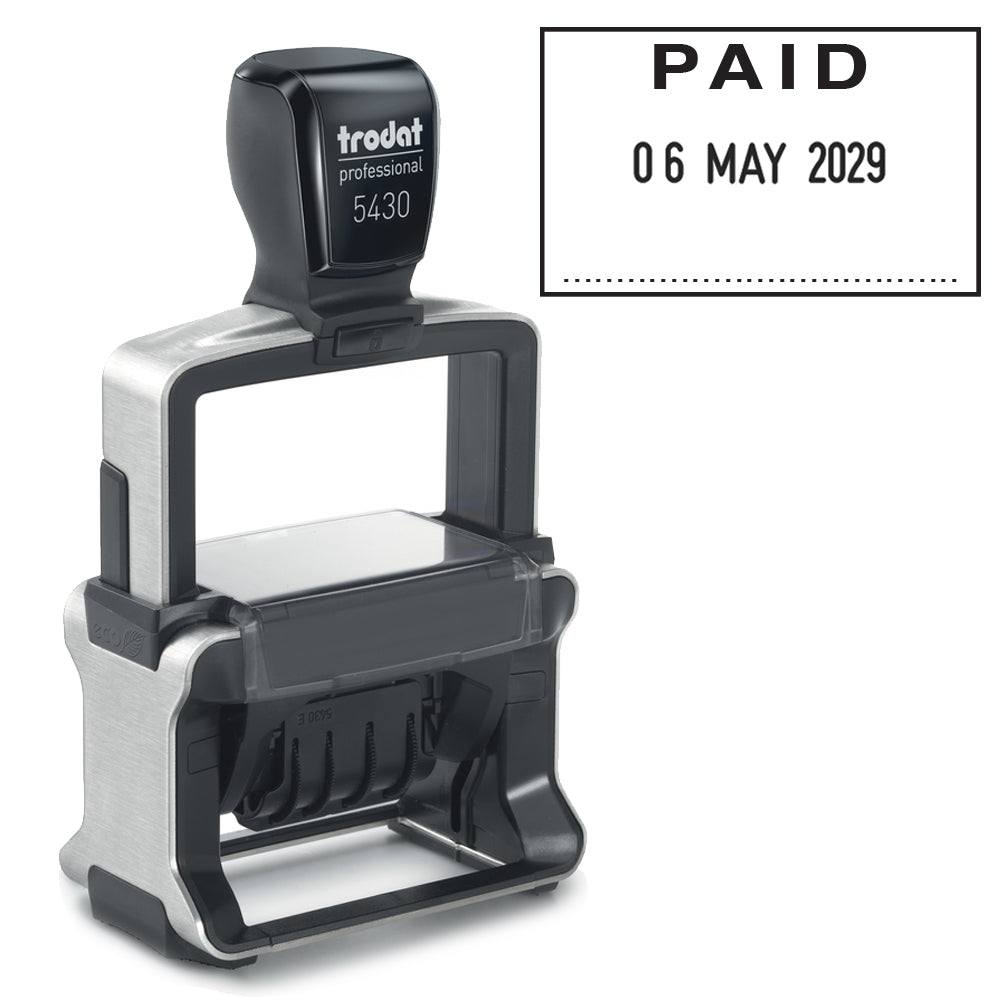 Trodat Professional 5430 Self Inking Dater Stamp - PAID