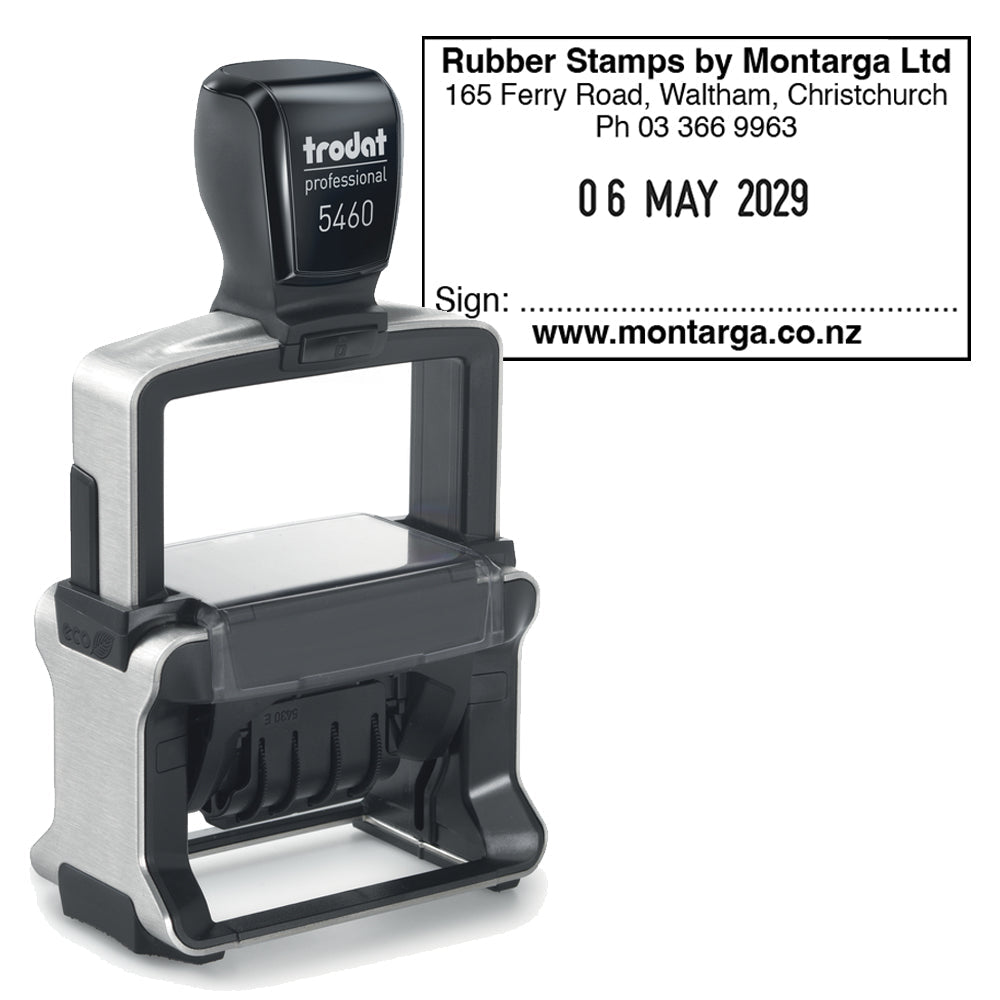 Trodat 5460 Self Inking Date Stamp - With Custom Text
