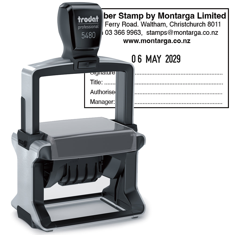 Trodat 5480 Self Inking Date Stamp - With Custom Text