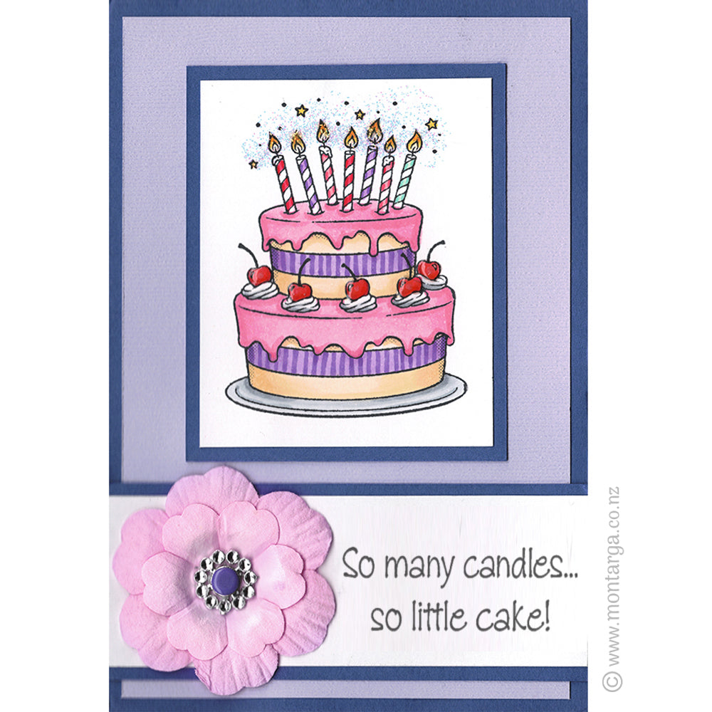 0190 B - So Many Candles, So Little Cake Wording Rubber Stamp